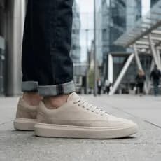 Tênis Masculino Casual Couro Legítimo Confortável Solado Alto Antiderrapante Dia a Dia Calce Fácil De Elástico Premium