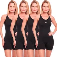 KIT 4 Macaquinho Feminino Fitness Academia Macacões Roupa de Academia Crossfit Treino