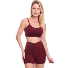 Conjunto Feminino Short Transpassado + Top Conjunto Academia