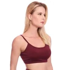Top Feminino Sem Costura Alça Fina Com Recorte Posterior