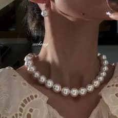 Colar de Pérola Feminino Corrente De Clavícula Joias Choker