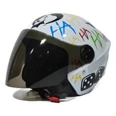 Capacete Liberty New3 Personalizado Palhaço Coringa Adulto Branco Viseira Fume Leve Confortável