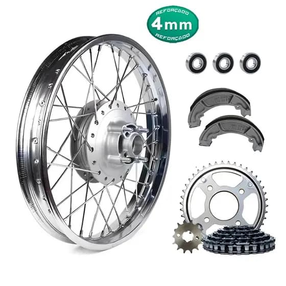 Roda Traseira Fan 125 09 Á 18 Raio 4mm Alinhada Com Relação