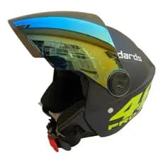 Capacete Liberty New3 Personalizado Project 46 Adulto Preto Fosco Viseira Dourada Leve Confortável