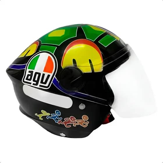Capacete Liberty New3 Personalizado Tartaruga Adulto Preto Viseira Cristal Leve Confortável