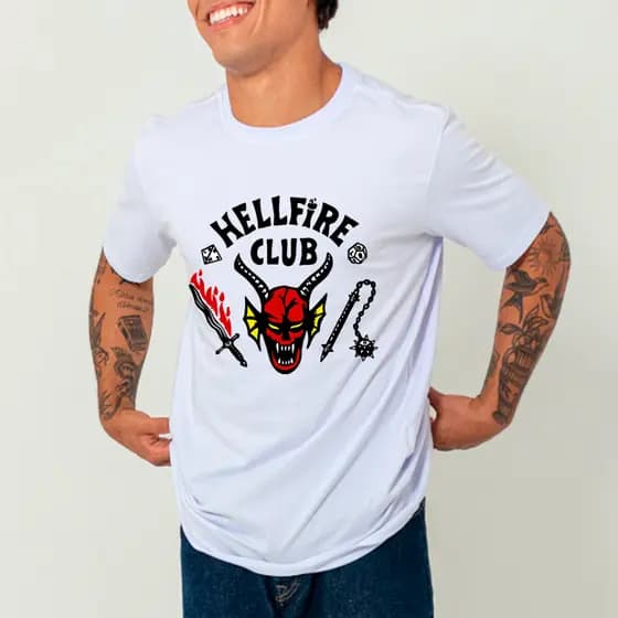 Camisa Camiseta Blusa Club Hellfire 100% Algodão Stranger Things