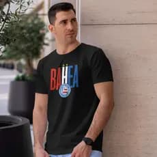 Camiseta Oficial Esporte Clube Bahia Tricolor Masculina Torcida Uniforme Futebol Time do Coração Ba