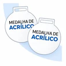 Kit Medalha Acrilico Redonda Cristal Transparente 2MM 5 e 7CM