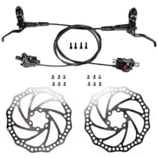 Kit Freio Hidráulico e Manetes C/ Regulagem Radius 160mm Preto Com Discos E Rotores Bike bicicleta