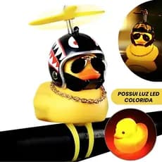 Par Buzina Patinho Pato Guidão Bike Moto Led Capacete Hélice