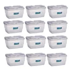 Kit 12 Caixas Container Organizadoras 20L Transparente de Plástico Para Brinquedos Livros Fotos Sapatos