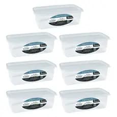 Kit 7 Potes Herméticos 3L com Tampa Ideal para Marmitas, Freezer, Micro-ondas e Geladeira