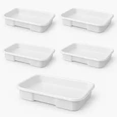 Bandeja Empilhável 6L Kit com 5 Unidades Para Freezer Geladeira Salgados Carnes Doces e Congelados