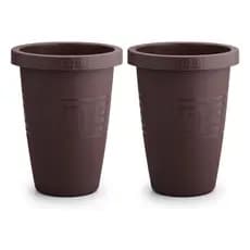 Kit Vasos Coluna 32L Reforçado Plástico Decorativo Jardim Varanda Plantas Interna Externas Quintal