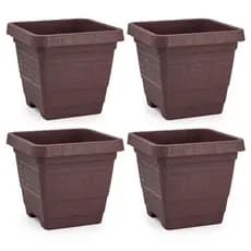Kit 4 Vasos Quadrados 18L Grandes para Horta, Jardim, Flores, Plantas e Ervas – Plástico Reforçado