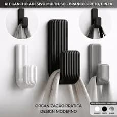 Gancho Adesivo Parede Multiuso Fita Dupla Face Sem Furos Resistente Banheiro Cozinha Suporte Toalha Bolsa Chave 3 Cores