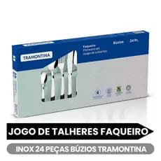 Jogo de Talheres Inox Tramontina Faqueiro  24 Peças Búzios