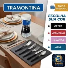 Jogo De Talheres Faqueiro Tramontina Aço Inox Leme 20 Peças