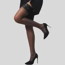 Meia Feminina 7/8 Fio 15 Renda Siliconada Selene 9630