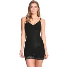 Body Cinta Modelador Macaquinho Decote Sem Bojo Com Renda Deep Algodão Efeito Up Linha Shades Plié