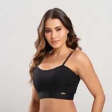 Top Fitness Marina em Suede Canelado para Academia Treino Malhação Feminina