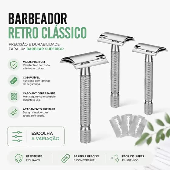 Barbeador Aparelho de Barbear de Metal Clássico Articulado p/ Lâmina Lord Escolha a Variação