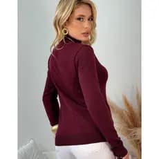 Blusa De Frio Basica Tricot Feminina Segunda Pele Gola Alta