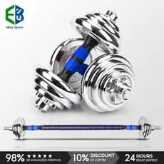 Ebuy Sports Kit Anilhas Halteres Barra Completo Na Maleta Dumbbell 20kg
