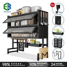3 camadas Escorredor De Louça 105cm Cozinha Suspensa Modula Pia Rack Organizador Estante poeira porta armário