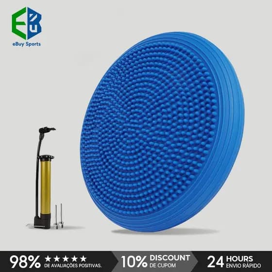 Disco De Equilíbrio Pilates Almofada Inflável Com Bomba De Encher Balance Treino