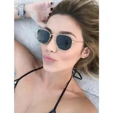 607 Óculos De Sol Hexagonais Feminino Vintage Masculino Moda quadrados Oculos