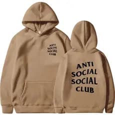 Moletom Canguru Anti Social Club Estampa  Masculino Flanelado Outono