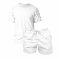 Kit Camiseta Masculina + Short Tactel Lançamento Treino Academia Esporte Verão Blusa 100% Algodão Praia Moda Casual