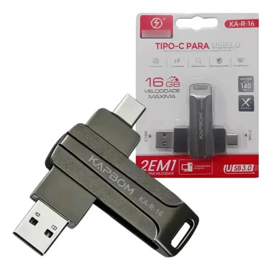 Pendrive 16gb Unidade Flash Tipo-c Para Usb 3.0
