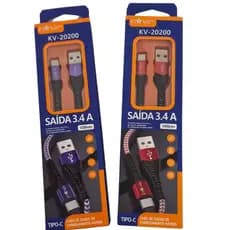 Cabo Celular 3.4a Inova 1 Metros e 2 Metros Tipo C -  Dados