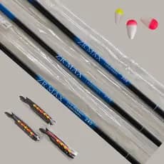 Kit 03 varas de pesca telescópica de mão New Bamboo - Carbono 60%  2,40mts / 2,70mts e 3,00mts