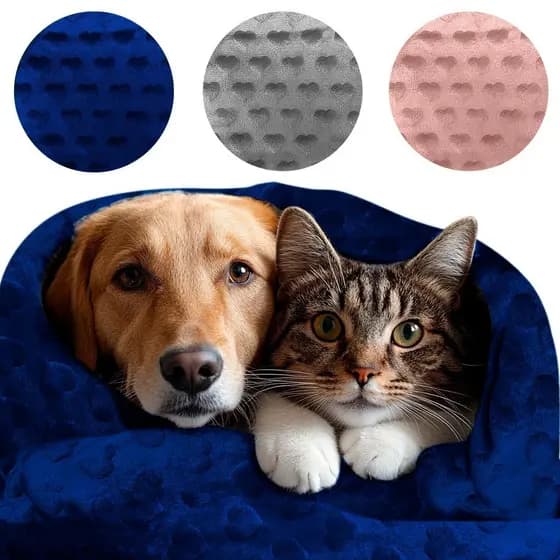 Manta para Cachorro ou Gato Flannel 80x95cm – Estampa Coração