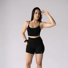 Conjunto de Exercicio Fisico Calça Legging e Top Poliamida Zero Transparência Academia Feminina