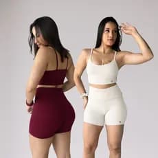 Kit 2 Conjuntos Musculação Feminino Short + Top Zero Transparencia