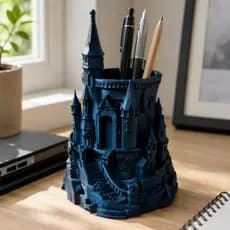 Porta Canetas Harry Potter Castelo Hogwarts Organizador De Mesa Geek 3D Para Escritório Home Office