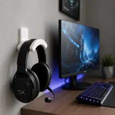 Suporte De Parede Para Headset Gamer Headphone E Fone De Ouvido Setup Organizado Sem Furo  - Acompanha Fita Dupla face