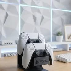 Suporte para 2 Controles Compatível PS5 DualSense – Base Gamer Dupla