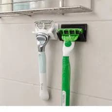 Kit 2 Suporte de Aparelho de Barbear Aparador De Pelos Para Banheiro Fixação Fita Dupla Face Extra Forte