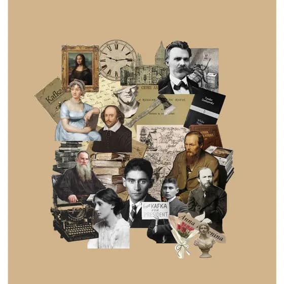 Adesivos para Kindle Autores Clássicos Dostoiévski Franz Kafka Jane Austen | Vinil à Prova d’Água