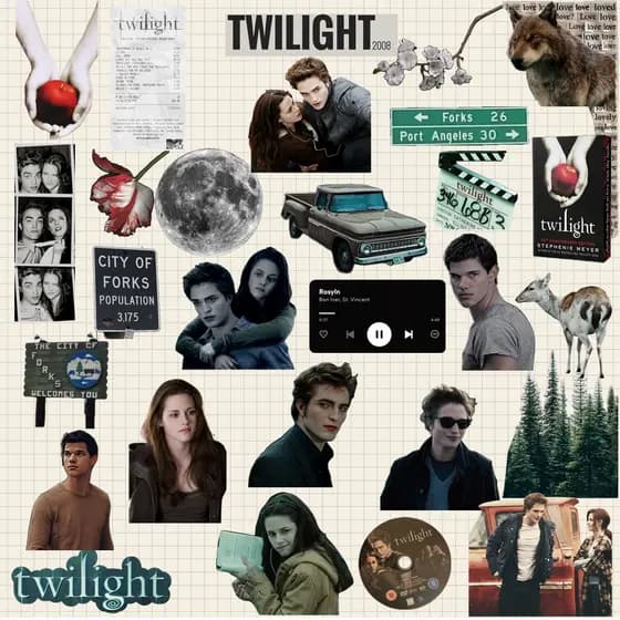 Adesivos Saga Crepúsculo Twilight Vinil À Prova d'água Kindle Caderno Garrafa