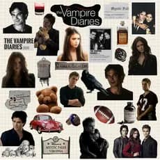 Adesivo The Vampire Diaries Diários de um Vampiro Vinil À Prova D'Água Garrafa Caderno Celular Kindle