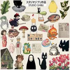 Kit 30 Adesivos Studio Ghibli Anime À Prova D'Água Garrafa Celular Notebook Kindle