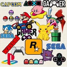 Kit 20 Adesivos Gamer Jogos Retro Vídeo Game À Prova de Água para Garrafa Caderno Notebook