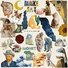 Kit 30 Adesivos Arte Art Quadro Artistas Musica Pintura Escultura À Prova D'Água