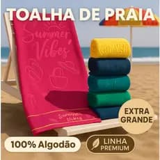Toalha de Banho Beach Praia Piscina Banhão Gigante 78x150 cm Grossa Algodão Premium Bordada Macia